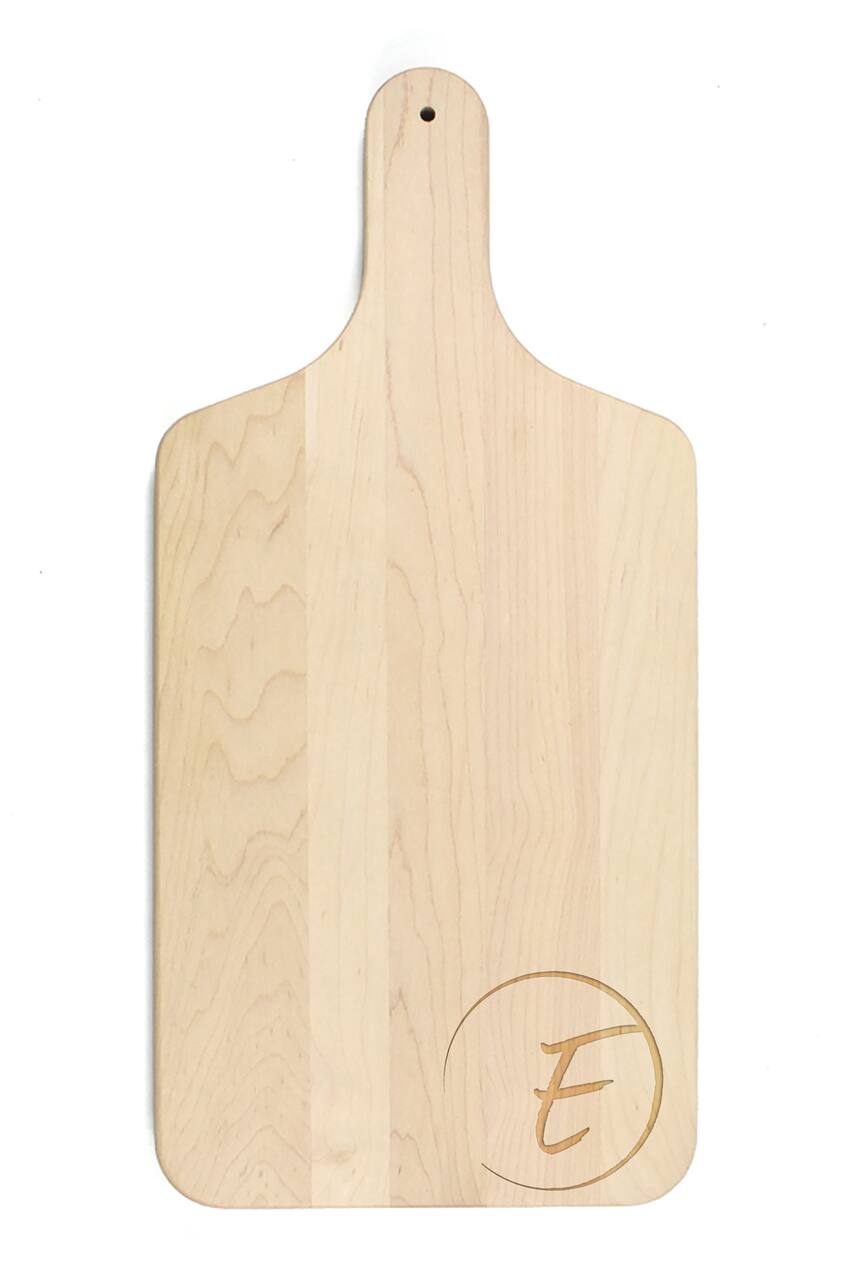 Circle Monogram Maple Paddle Cutting Board